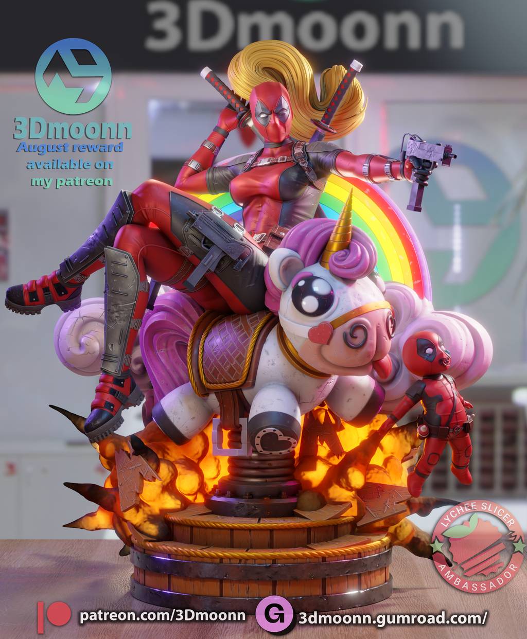 P站图纸印象馆 3Dmoonn 漫威 死侍女士 3Dmoonn 漫威 死侍女士