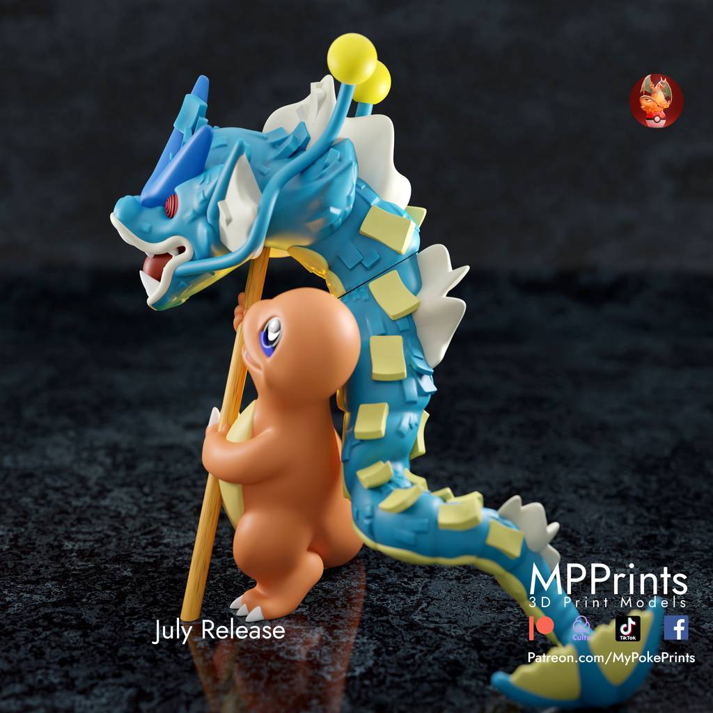 P站图纸印象馆 口袋妖怪 小火龙和暴鲤龙 口袋妖怪 小火龙和暴鲤龙