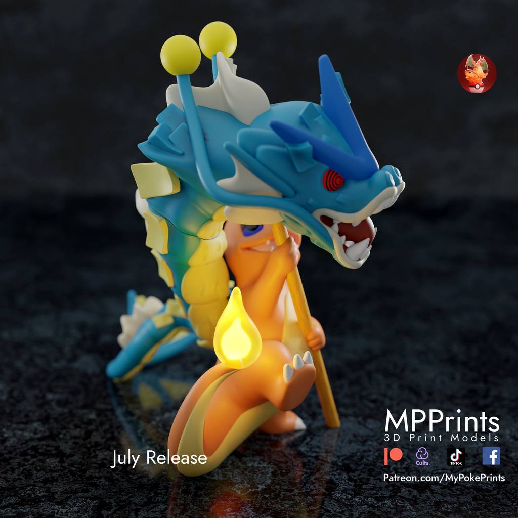 P站图纸印象馆 口袋妖怪 小火龙和暴鲤龙 口袋妖怪 小火龙和暴鲤龙