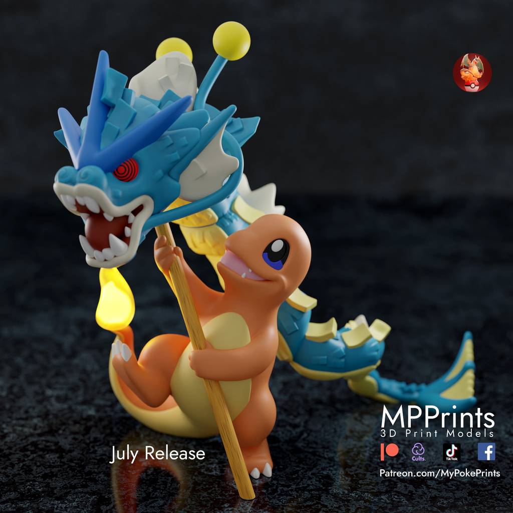 P站图纸印象馆 口袋妖怪 小火龙和暴鲤龙 口袋妖怪 小火龙和暴鲤龙