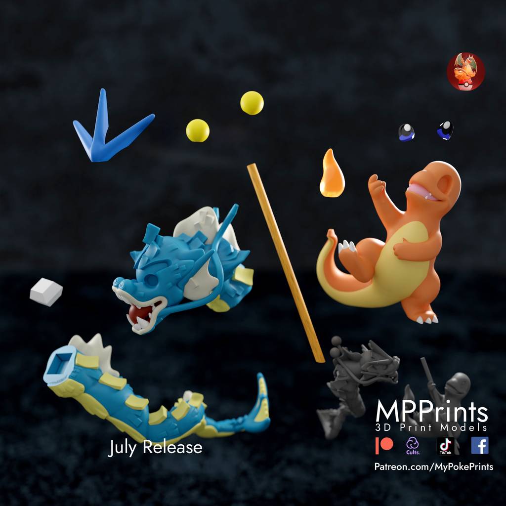 P站图纸印象馆 口袋妖怪 小火龙和暴鲤龙 口袋妖怪 小火龙和暴鲤龙