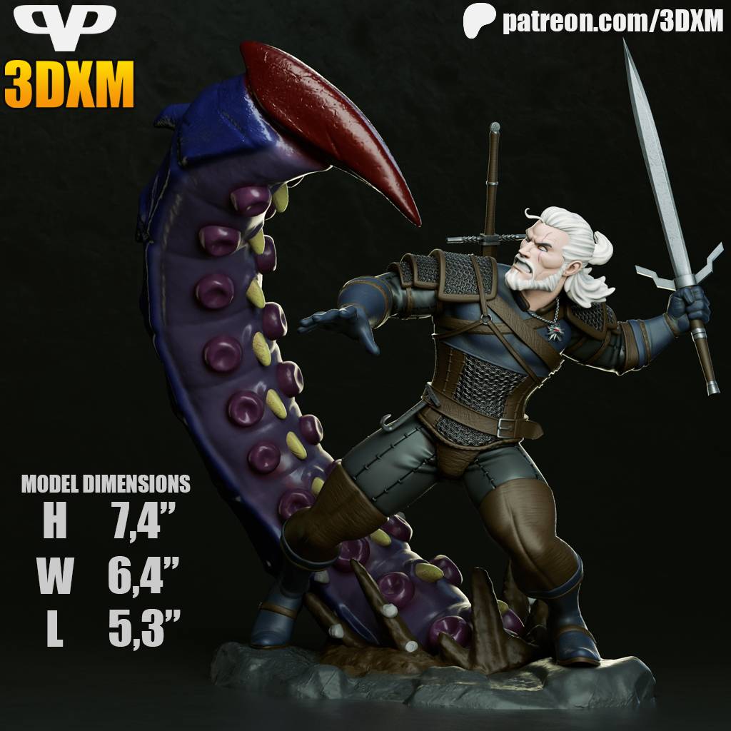 P站图纸印象馆 Chibi STL 猎魔人 亨利卡维尔 Chibi STL 猎魔人 亨利卡维尔