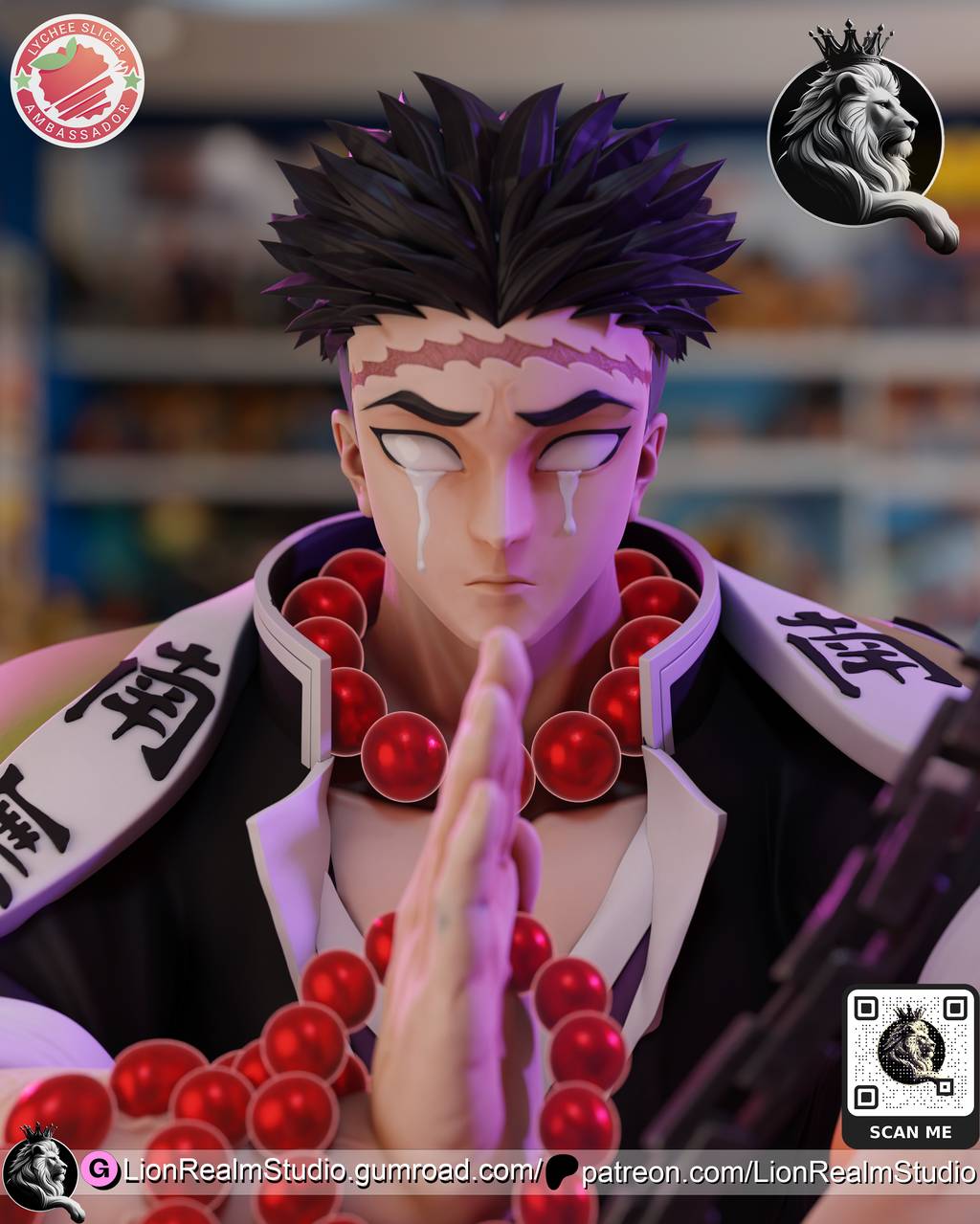 P站图纸印象馆 LionRealm 鬼灭之刃 悲鸣屿行冥 LionRealm 鬼灭之刃 悲鸣屿行冥