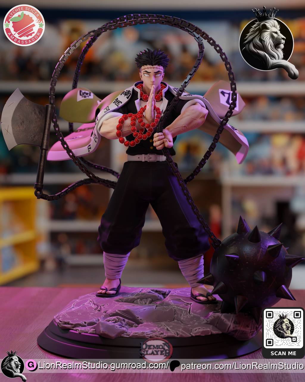 P站图纸印象馆 LionRealm 鬼灭之刃 悲鸣屿行冥 LionRealm 鬼灭之刃 悲鸣屿行冥