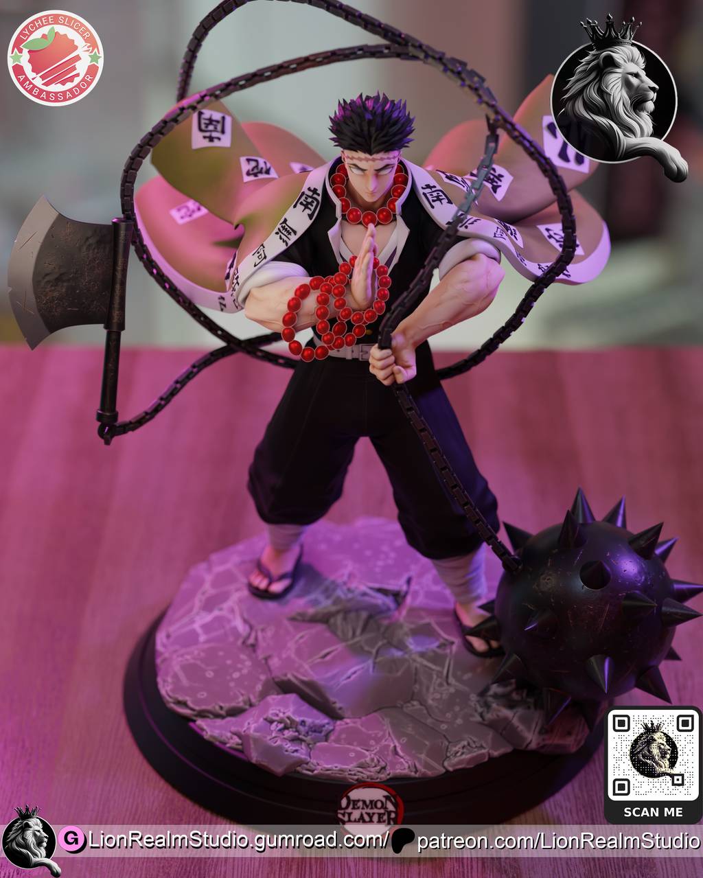 P站图纸印象馆 LionRealm 鬼灭之刃 悲鸣屿行冥 LionRealm 鬼灭之刃 悲鸣屿行冥