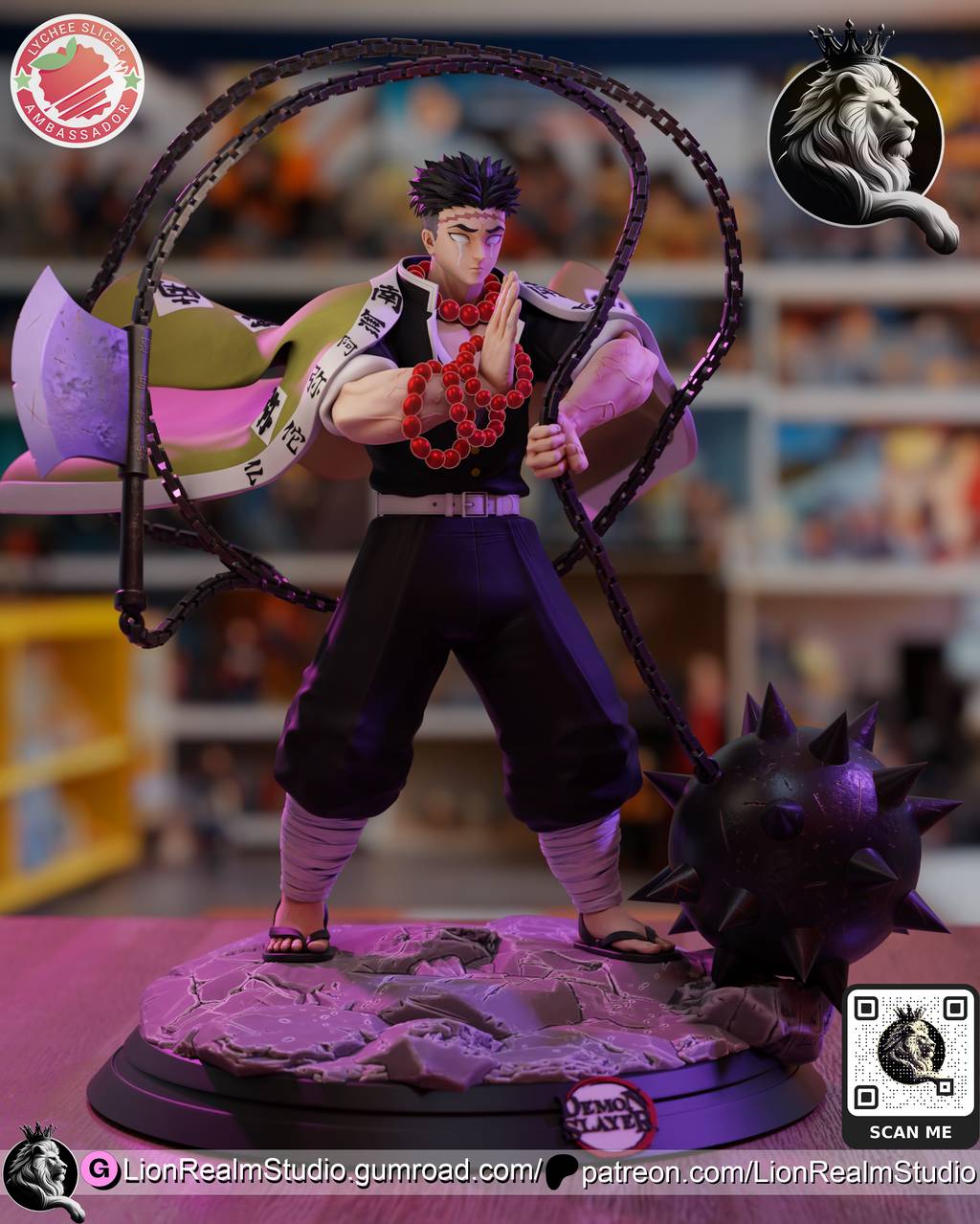 P站图纸印象馆 LionRealm 鬼灭之刃 悲鸣屿行冥 LionRealm 鬼灭之刃 悲鸣屿行冥