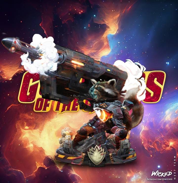 P站图纸印象馆 3DWicked 漫威 火箭浣熊 3DWicked 漫威 火箭浣熊