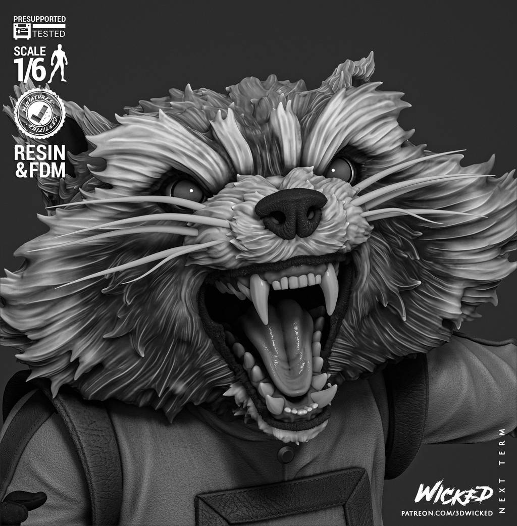 P站图纸印象馆 3DWicked 漫威 火箭浣熊 3DWicked 漫威 火箭浣熊