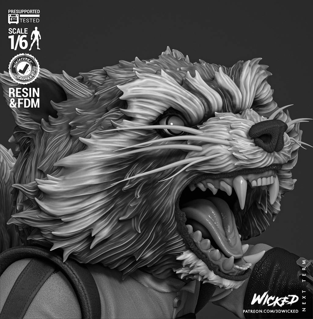 P站图纸印象馆 3DWicked 漫威 火箭浣熊 3DWicked 漫威 火箭浣熊