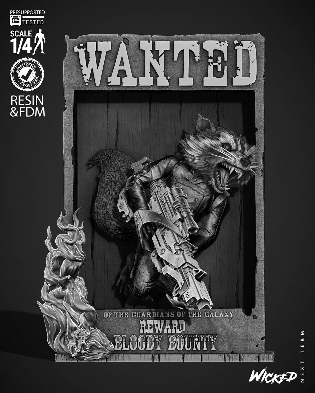 P站图纸印象馆 3DWicked 漫威 火箭浣熊 3DWicked 漫威 火箭浣熊