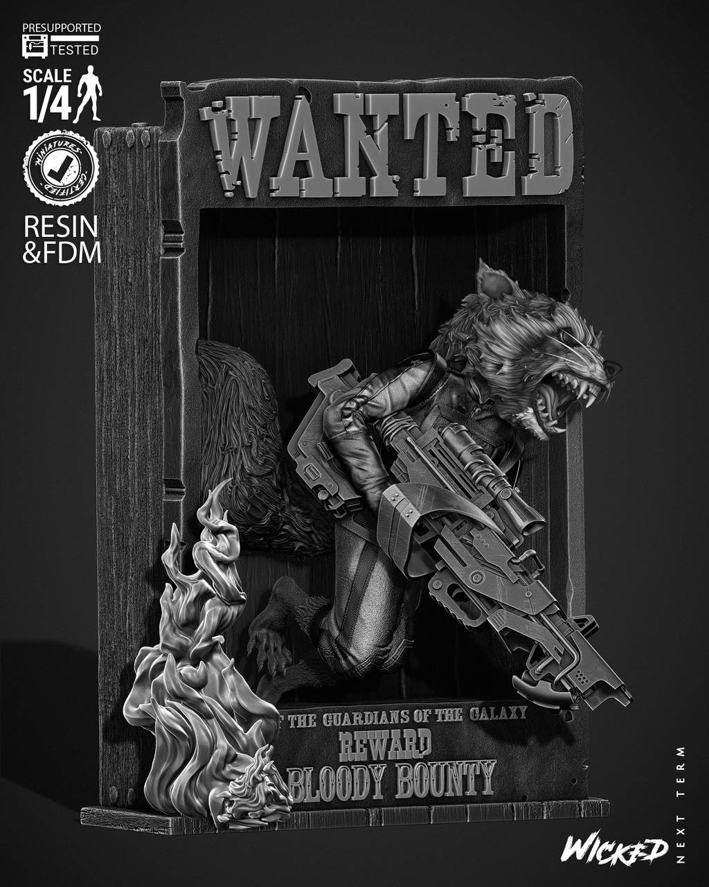 P站图纸印象馆 3DWicked 漫威 火箭浣熊 3DWicked 漫威 火箭浣熊