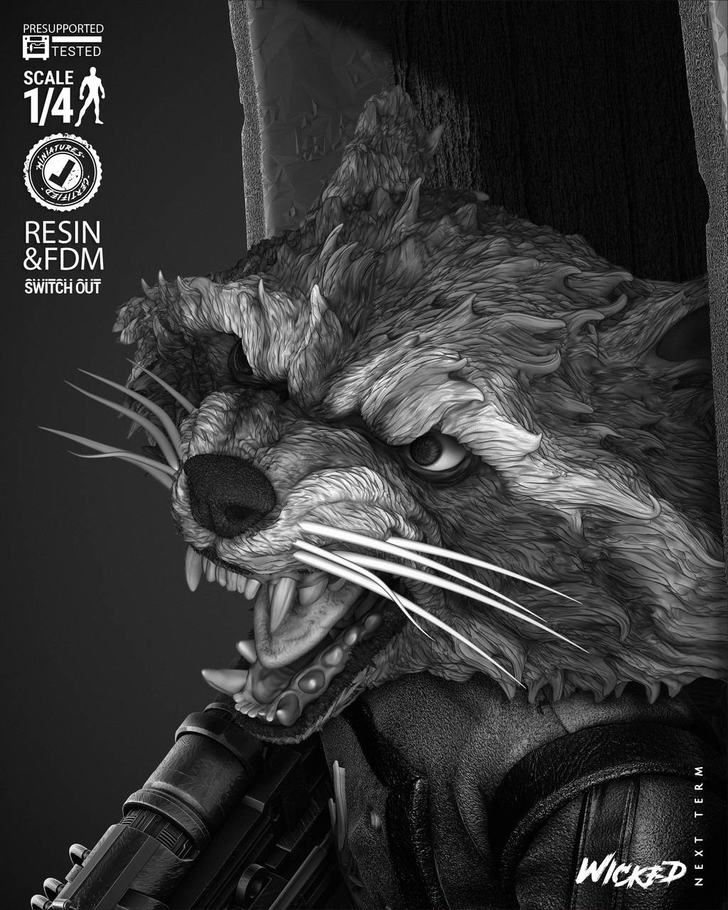 P站图纸印象馆 3DWicked 漫威 火箭浣熊 3DWicked 漫威 火箭浣熊