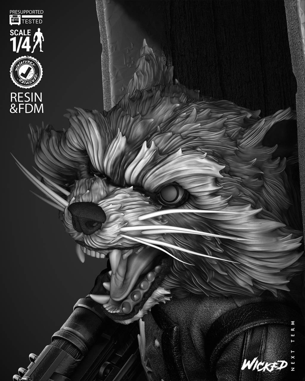 P站图纸印象馆 3DWicked 漫威 火箭浣熊 3DWicked 漫威 火箭浣熊