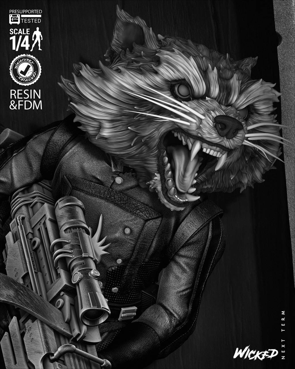 P站图纸印象馆 3DWicked 漫威 火箭浣熊 3DWicked 漫威 火箭浣熊