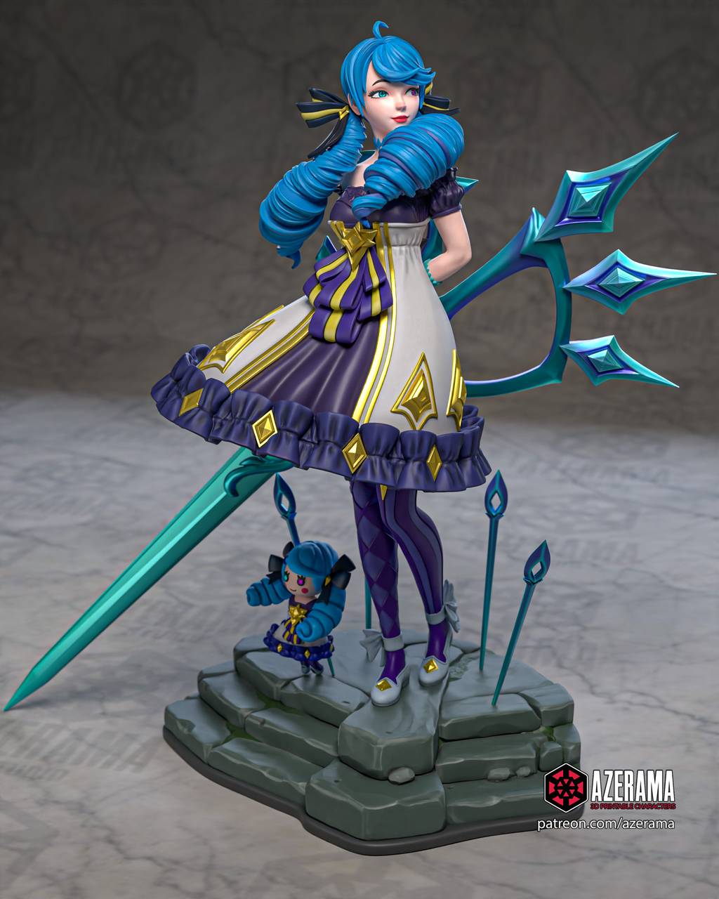 P站图纸印象馆 Azerama 英雄联盟 灵罗娃娃·格温 Azerama 英雄联盟 灵罗娃娃·格温