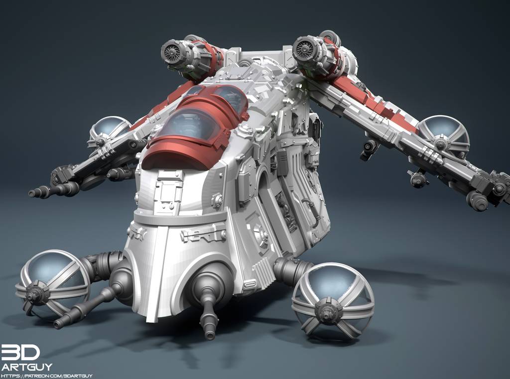P站图纸印象馆 3DArtGuy 星球大战 共和国炮艇 3DArtGuy 星球大战 共和国炮艇