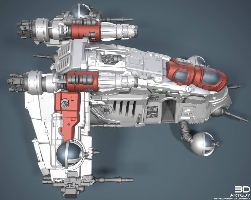 P站图纸印象馆 3DArtGuy 星球大战 共和国炮艇 3DArtGuy 星球大战 共和国炮艇