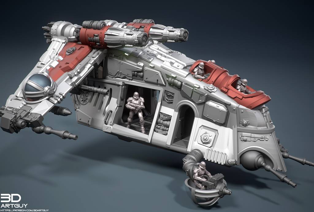 P站图纸印象馆 3DArtGuy 星球大战 共和国炮艇 3DArtGuy 星球大战 共和国炮艇