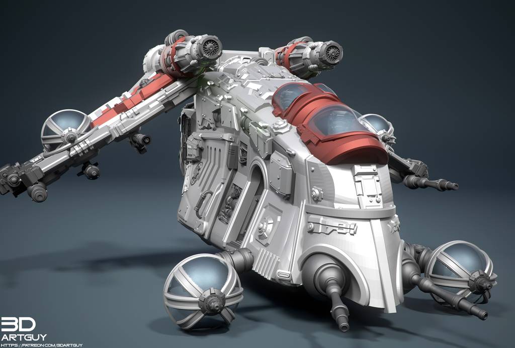 P站图纸印象馆 3DArtGuy 星球大战 共和国炮艇 3DArtGuy 星球大战 共和国炮艇