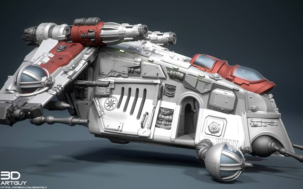 P站图纸印象馆 3DArtGuy 星球大战 共和国炮艇 3DArtGuy 星球大战 共和国炮艇
