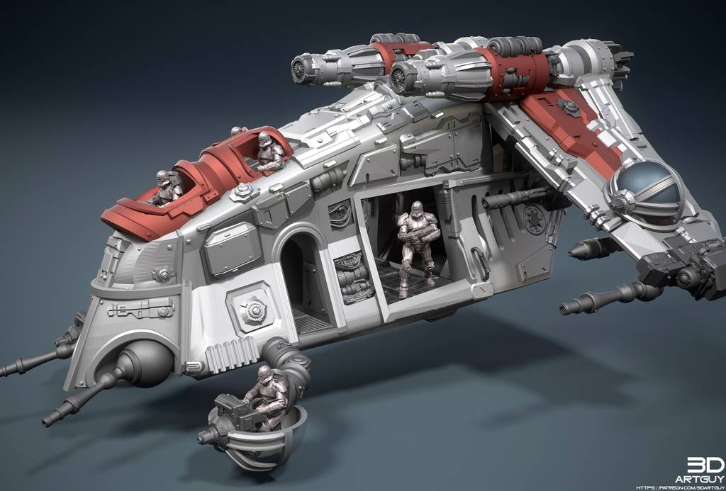 P站图纸印象馆 3DArtGuy 星球大战 共和国炮艇 3DArtGuy 星球大战 共和国炮艇
