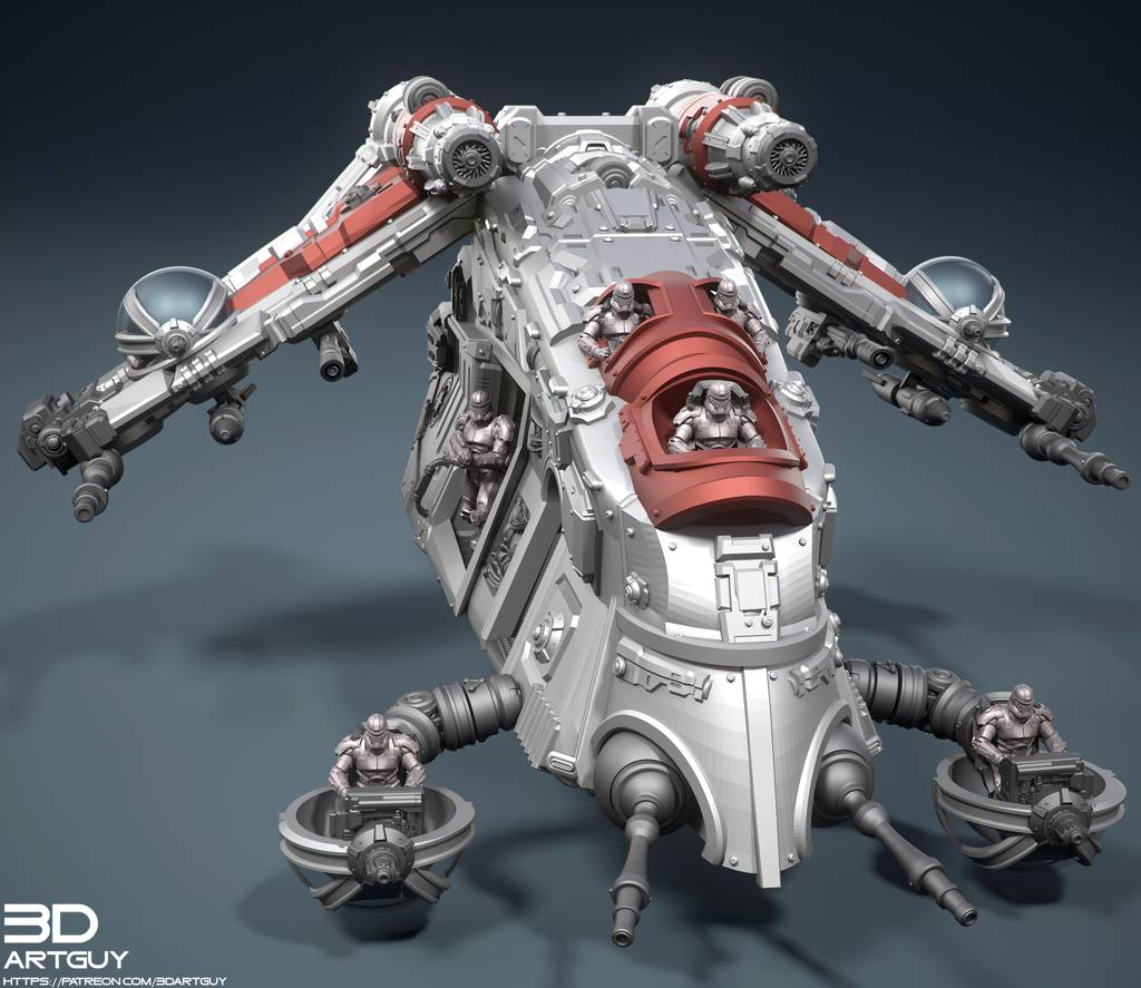 P站图纸印象馆 3DArtGuy 星球大战 共和国炮艇 3DArtGuy 星球大战 共和国炮艇