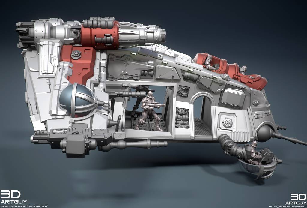 P站图纸印象馆 3DArtGuy 星球大战 共和国炮艇 3DArtGuy 星球大战 共和国炮艇