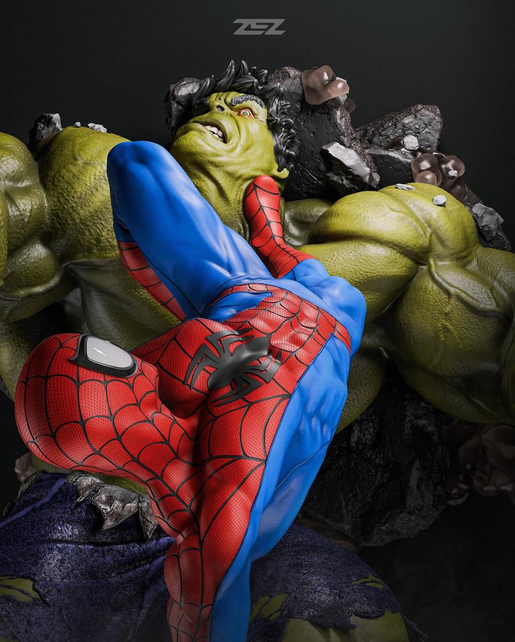 P站图纸印象馆 ZEZ STUDIOS 漫威 蜘蛛侠大战绿巨人 ZEZ STUDIOS 漫威 蜘蛛侠大战绿巨人