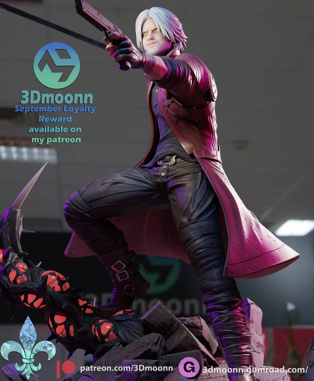 P站图纸印象馆 3Dmoonn 鬼泣 但丁 3Dmoonn 鬼泣 但丁