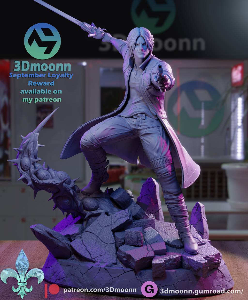 P站图纸印象馆 3Dmoonn 鬼泣 但丁 3Dmoonn 鬼泣 但丁