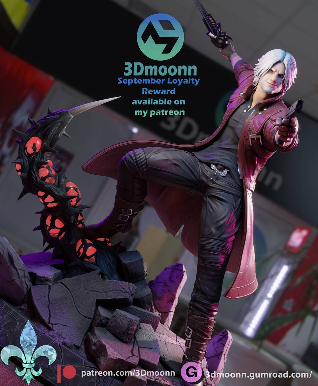 P站图纸印象馆 3Dmoonn 鬼泣 但丁 3Dmoonn 鬼泣 但丁