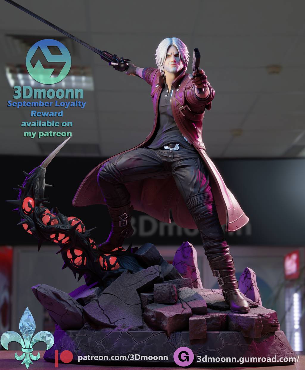 P站图纸印象馆 3Dmoonn 鬼泣 但丁 3Dmoonn 鬼泣 但丁