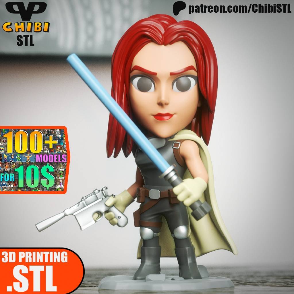 P站图纸印象馆 Chibi STL 星球大战 天行者 玛拉·杰德 Chibi STL 星球大战 天行者 玛拉·杰德