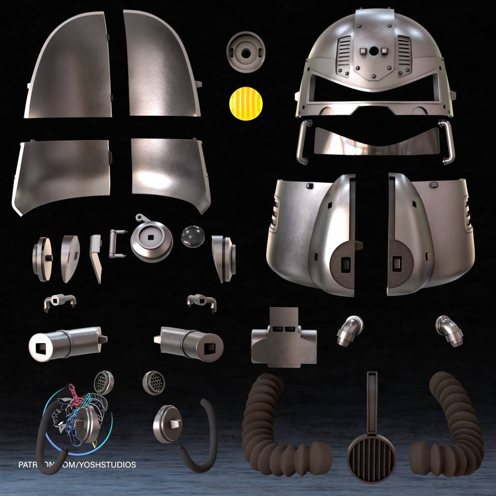 P站图纸印象馆 Yosh 辐射 T-51动力战斗步兵装甲头盔 Yosh 辐射 T-51动力战斗步兵装甲头盔