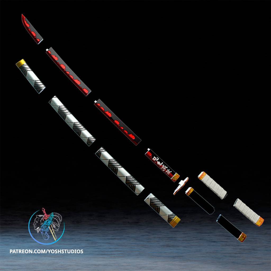 P站图纸印象馆 Yosh 恶魔杀手的武士刀 Yosh 恶魔杀手的武士刀