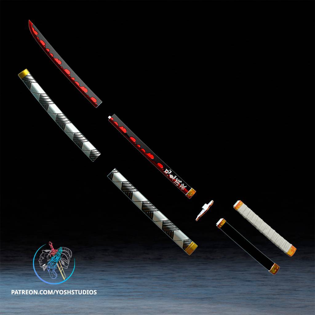 P站图纸印象馆 Yosh 恶魔杀手的武士刀 Yosh 恶魔杀手的武士刀