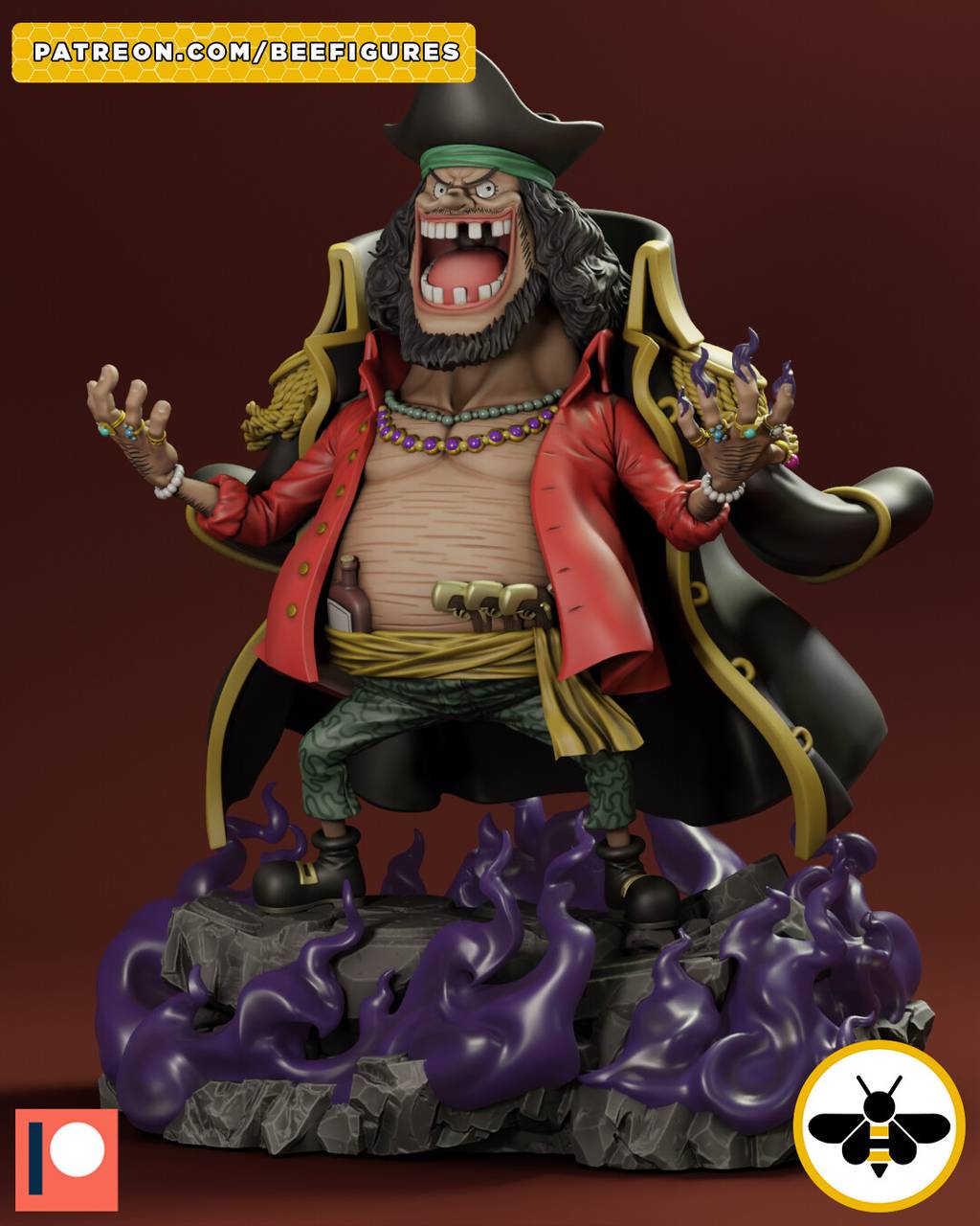 P站图纸印象馆 Bee Figures 海贼王 黑胡子 Bee Figures 海贼王 黑胡子