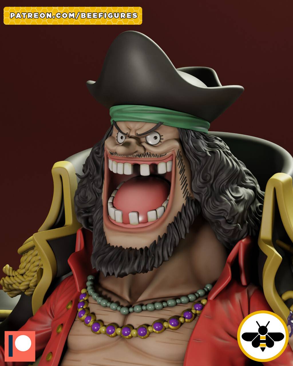 P站图纸印象馆 Bee Figures 海贼王 黑胡子 Bee Figures 海贼王 黑胡子