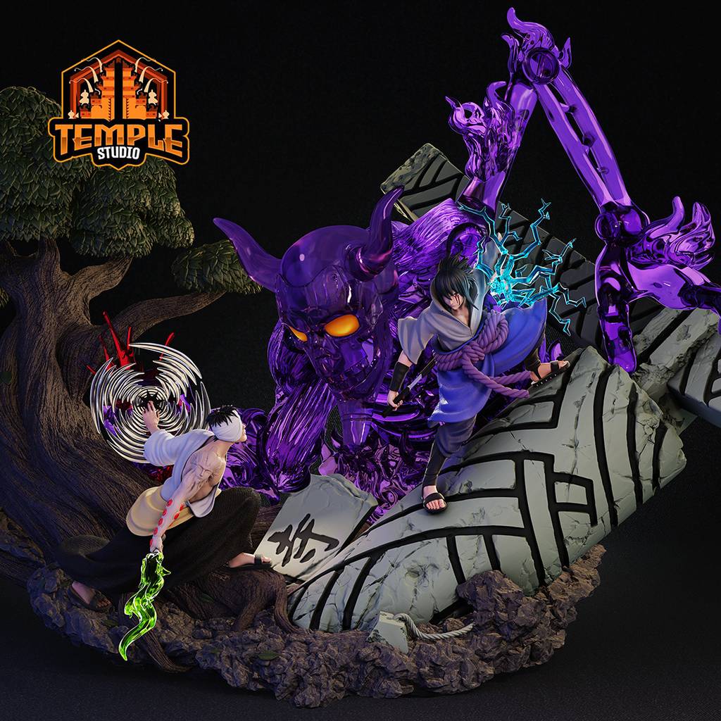 P站图纸印象馆 火影忍者 兜对战佐助 火影忍者 兜对战佐助