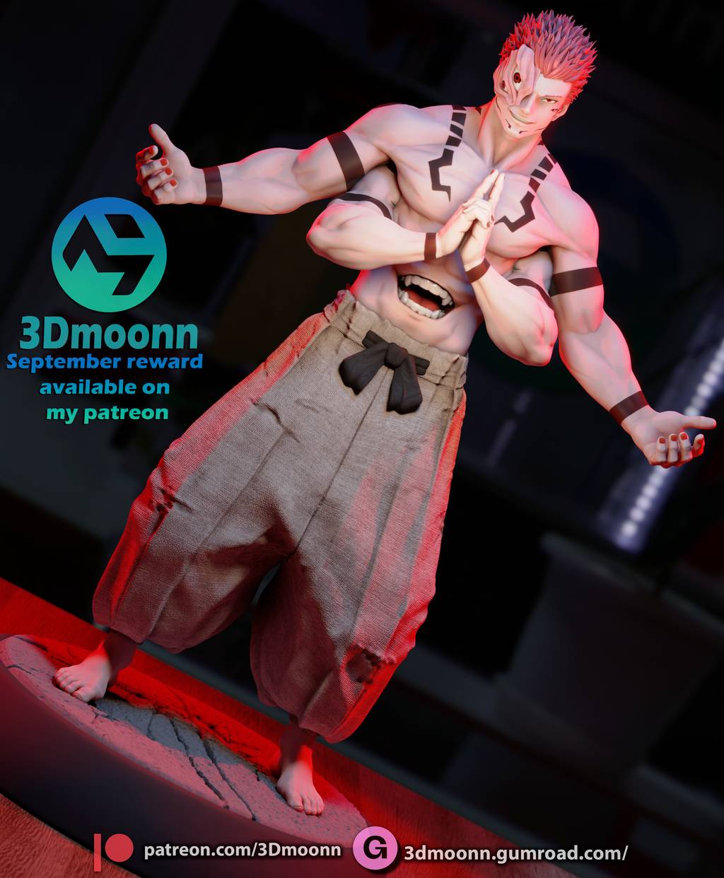 P站图纸印象馆 3Dmoonn 咒术回战 两面宿傩 3Dmoonn 咒术回战 两面宿傩