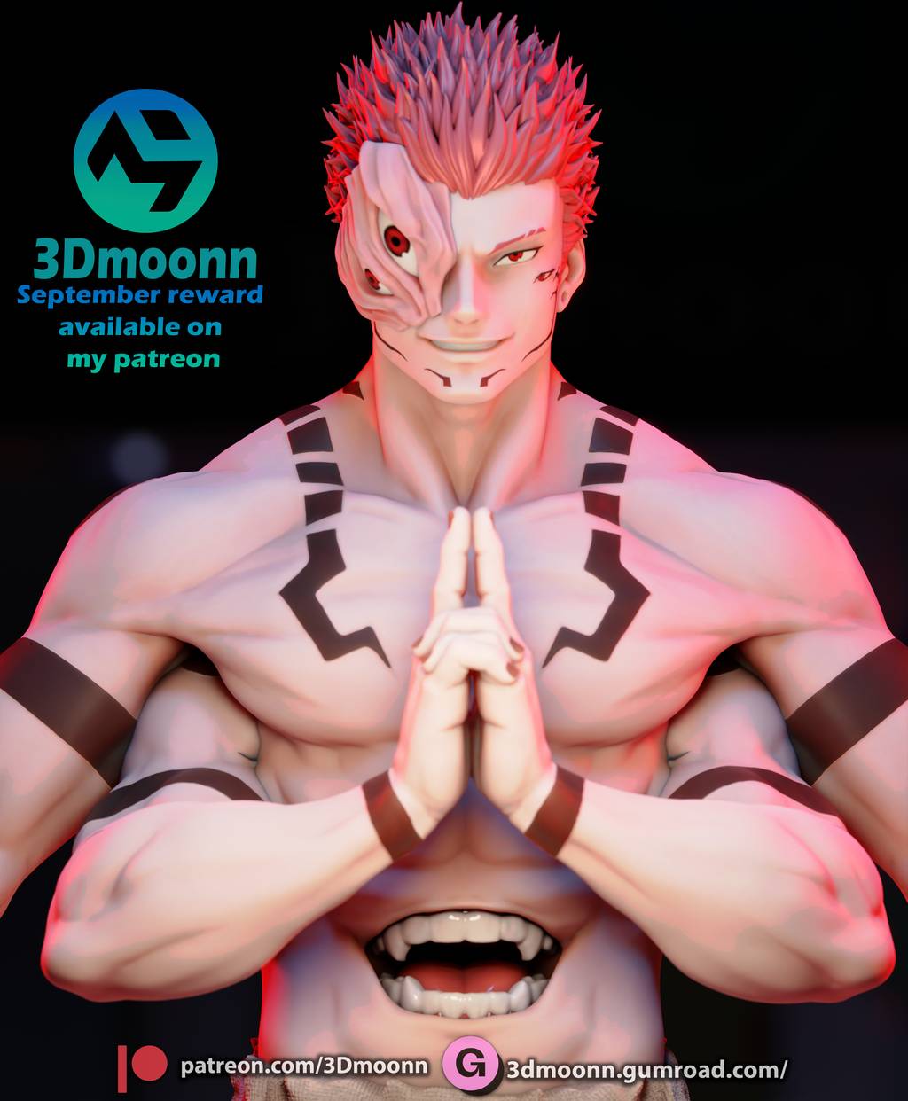 P站图纸印象馆 3Dmoonn 咒术回战 两面宿傩 3Dmoonn 咒术回战 两面宿傩