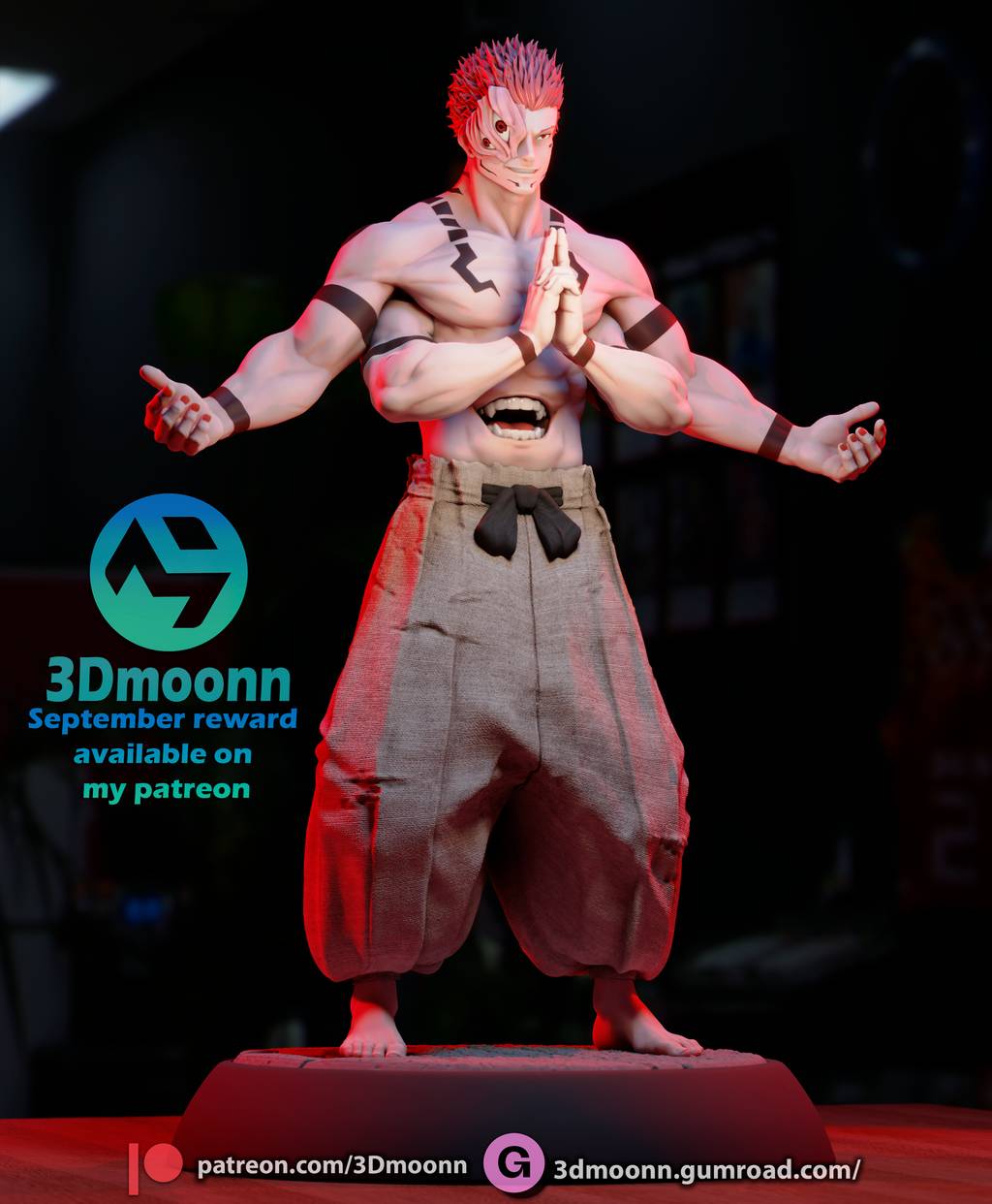 P站图纸印象馆 3Dmoonn 咒术回战 两面宿傩 3Dmoonn 咒术回战 两面宿傩