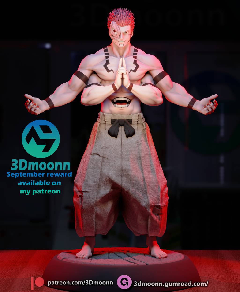 P站图纸印象馆 3Dmoonn 咒术回战 两面宿傩 3Dmoonn 咒术回战 两面宿傩