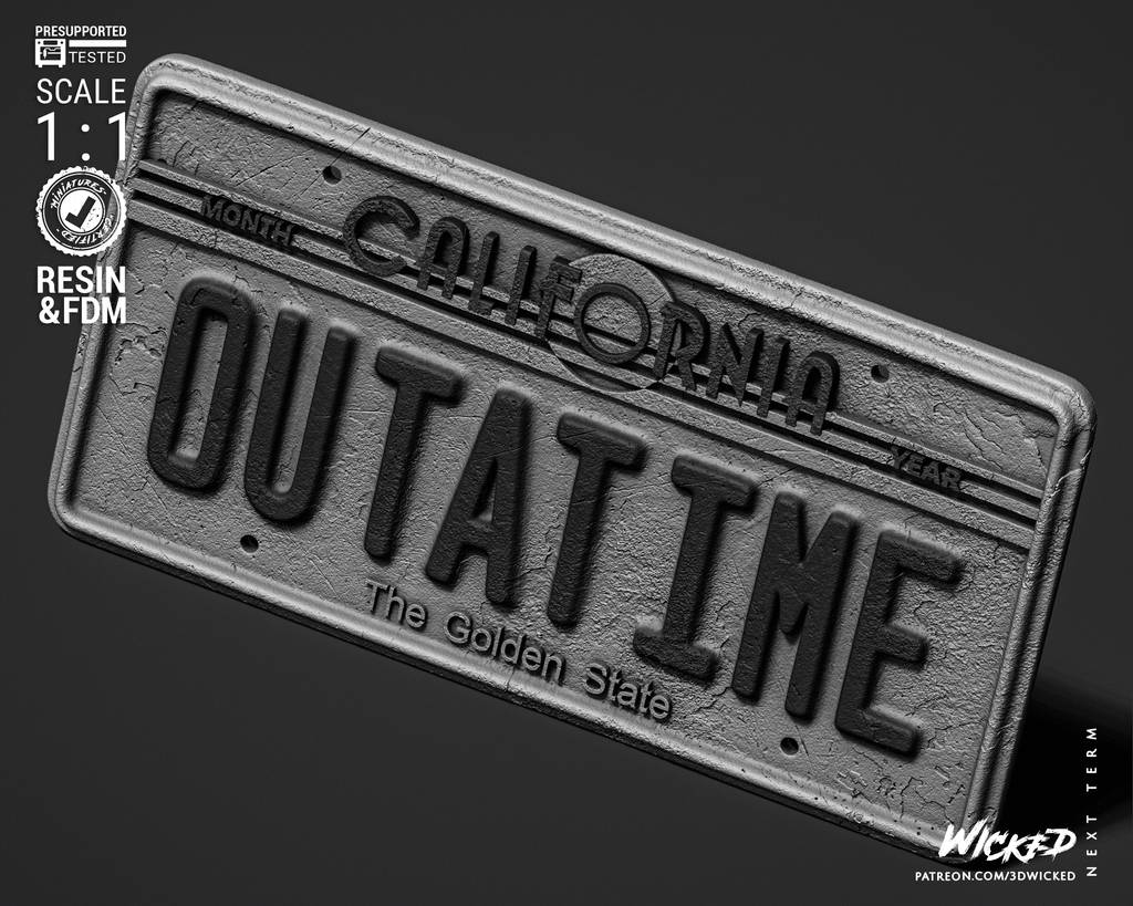 P站图纸印象馆 3DWicked 回到未来 汽车牌照 3DWicked 回到未来 汽车牌照