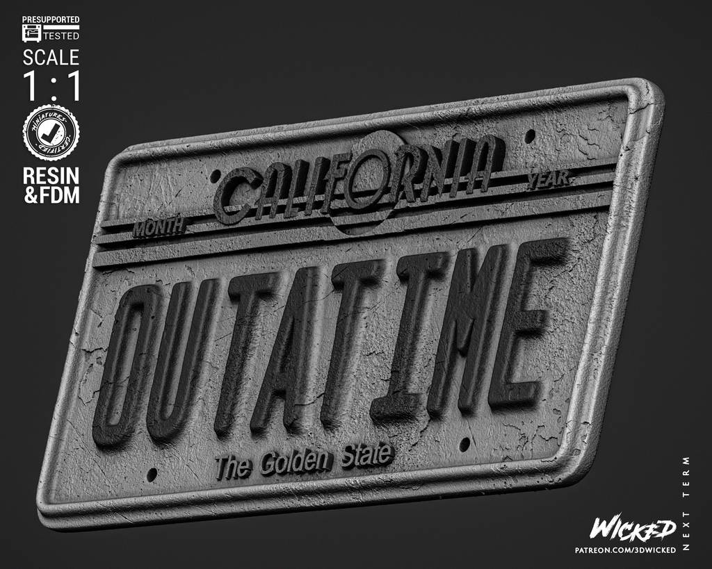 P站图纸印象馆 3DWicked 回到未来 汽车牌照 3DWicked 回到未来 汽车牌照