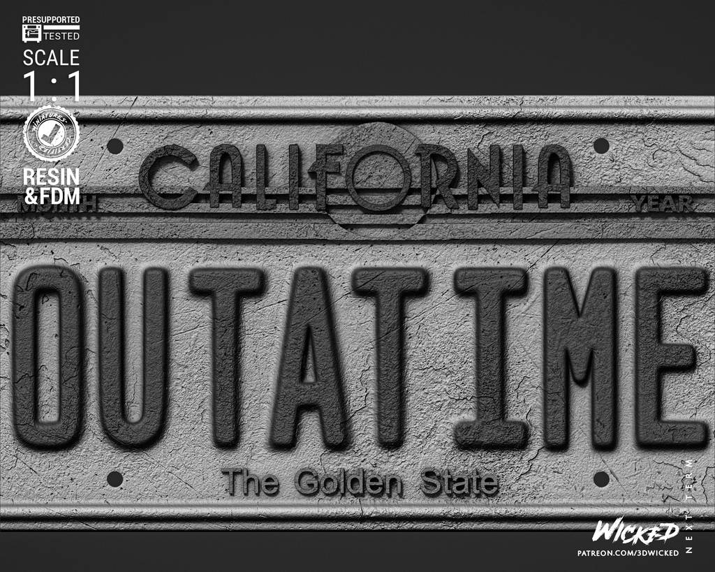 P站图纸印象馆 3DWicked 回到未来 汽车牌照 3DWicked 回到未来 汽车牌照