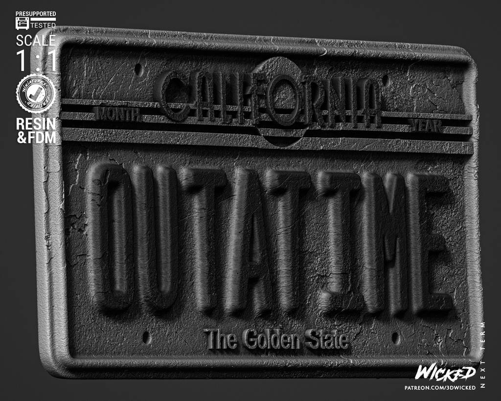 P站图纸印象馆 3DWicked 回到未来 汽车牌照 3DWicked 回到未来 汽车牌照