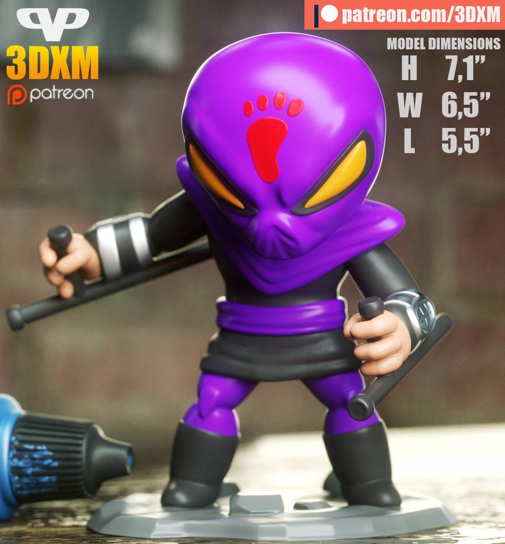 P站图纸印象馆 Chibi STL 忍者神龟 大脚兵 Chibi STL 忍者神龟 大脚兵