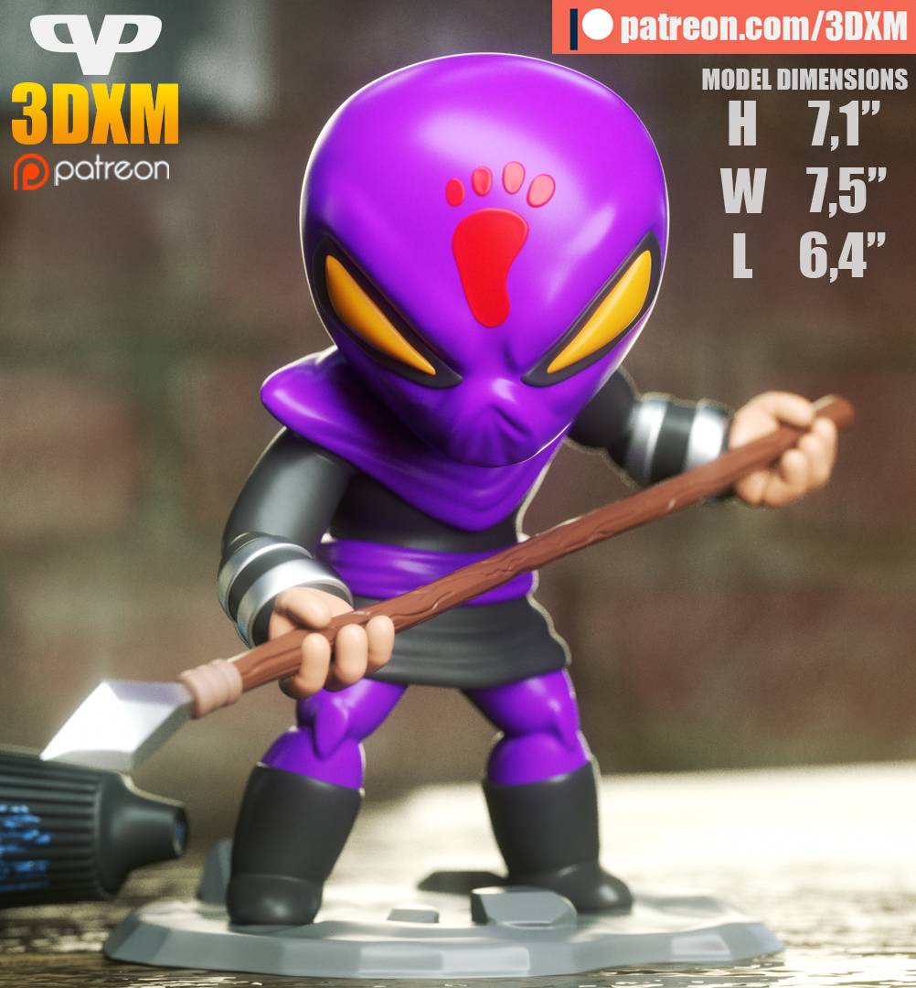 P站图纸印象馆 Chibi STL 忍者神龟 大脚兵 Chibi STL 忍者神龟 大脚兵