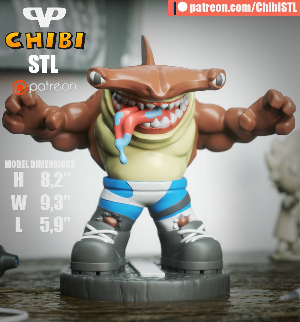P站图纸印象馆 Chibi STL 街头鲨鱼 Jab Chibi STL 街头鲨鱼 Jab